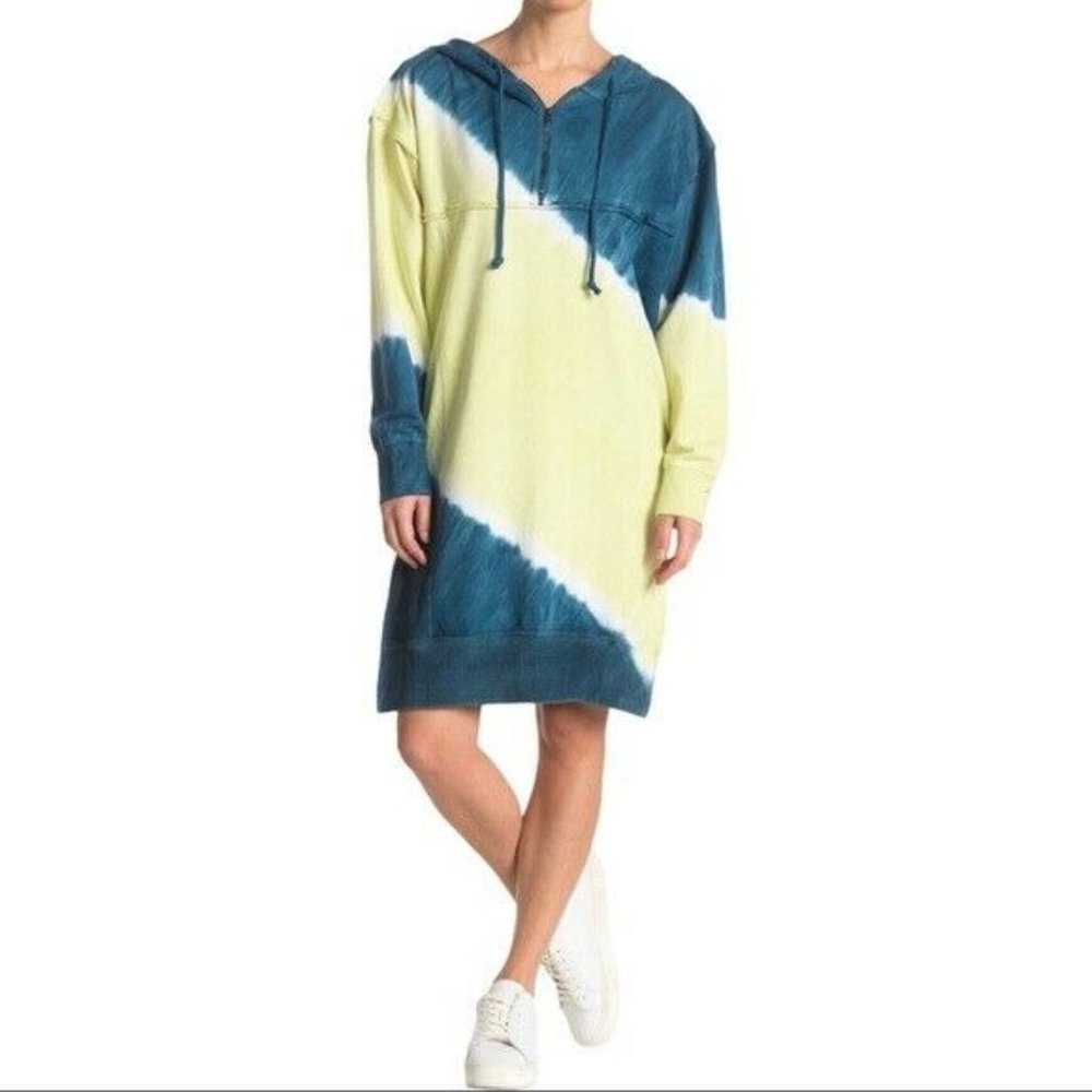 Stitchdrop Womens Half Zip Tie Dye Hoodie Dress Size XL